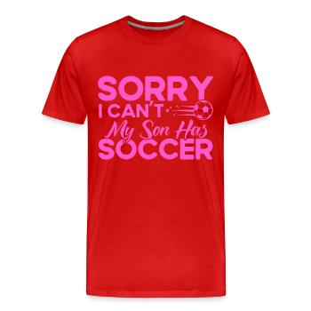Sportfan Fußball Mama Sohn Geschenk - Männer Premium Bio T-Shirt - Rot - Vorne - Damien (186cm)