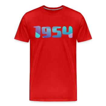 1954 Geburtstagsgeschenk Vintage 1954 Retro 1954 - Männer Premium Bio T-Shirt - Rot - Vorne - Damien (186cm)
