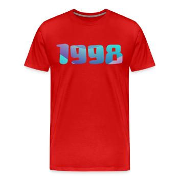 1998 Geburtstagsgeschenk Jahrgang 1998 Retro 1998 - Männer Premium Bio T-Shirt - Rot - Vorne - Damien (186cm)