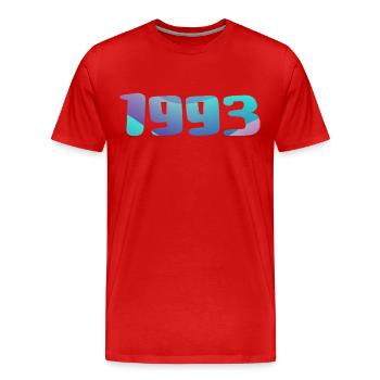 Geburtstagsgeschenk 1993 Jahrgang 1993 Retro 1993 - Männer Premium Bio T-Shirt - Rot - Vorne - Damien (186cm)