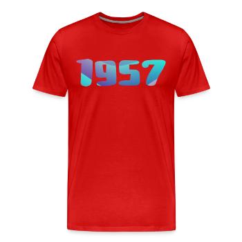 Geburtstagsgeschenk 1957 Jahrgang 1957 Retro 1957 - Männer Premium Bio T-Shirt - Rot - Vorne - Damien (186cm)