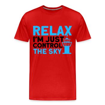Air Traffic Control Air Traffic Controller Airport Gift - Men's Premium Organic T-Shirt - red - Front - Damien (186cm)