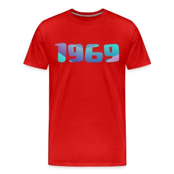 1969 Geburtstagsgeschenk Vintage 1969 Retro 1969 - Männer Premium Bio T-Shirt - Rot - Vorne - Damien (186cm)