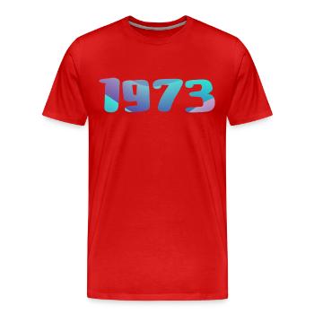 1973 Geburtstagsgeschenk Jahrgang 1973 Retro 1973 - Männer Premium Bio T-Shirt - Rot - Vorne - Damien (186cm)