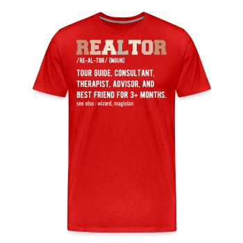 Lustiger Immobilienmakler - Makler Definition - Männer Premium Bio T-Shirt - Rot - Vorne - Damien (186cm)