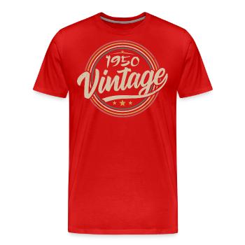 1950er Jahre Vintage 1950er Jahre Geburtstagsgeschenk - Retro Stil 1950er Jahre - Männer Premium Bio T-Shirt - Rot - Vorne - Damien (186cm)