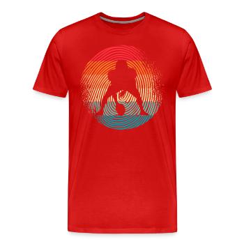 Joueur de football américain Fingerprint Football - T-shirt bio Premium Homme - rouge - Devant - Damien (186cm)