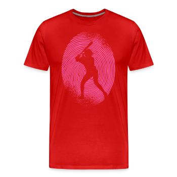 Baseball Baseballer Fingerabdruck Baseballspieleri - Männer Premium Bio T-Shirt - Rot - Vorne - Damien (186cm)