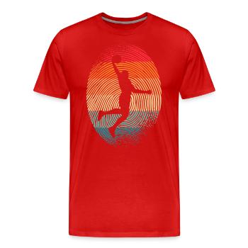 Basketballspieler Fingerabdruck Basketballer - Männer Premium Bio T-Shirt - Rot - Vorne - Damien (186cm)