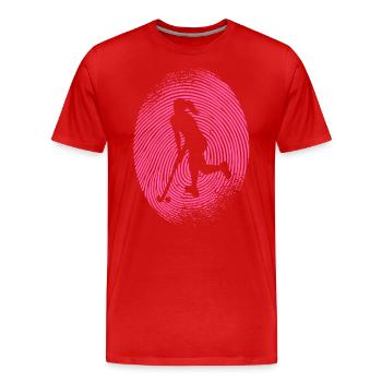 Feldhockey Hockey Fingerabdruck Hockeyspielerin - Männer Premium Bio T-Shirt - Rot - Vorne - Damien (186cm)