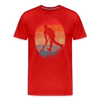 Hockey Feldhockey Fingerabdruck Hockeyspieler - Männer Premium Bio T-Shirt - Rot - Vorne - Damien (186cm)