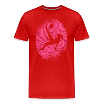 Fußballerin Fußball Fingerabdruck Damen Fussball - Männer Premium Bio T-Shirt - Rot - Vorne - Damien (186cm)
