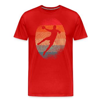Handballspieler Handballer Fingerabdruck Handball - Männer Premium Bio T-Shirt - Rot - Vorne - Damien (186cm)