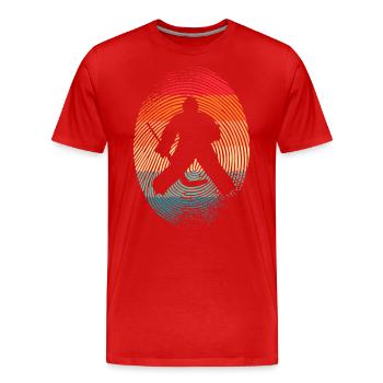 Eishockey Torwart Fingerabdruck Hockey - Männer Premium Bio T-Shirt - Rot - Vorne - Damien (186cm)