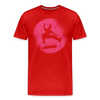 patinage patineur skateur fille planche à roulettes - T-shirt bio Premium Homme - rouge - Devant - Damien (186cm)