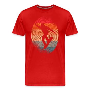 Snowboarder Fingerprint Men's Boys Snowboard - Men's Premium Organic T-Shirt - red - Front - Damien (186cm)
