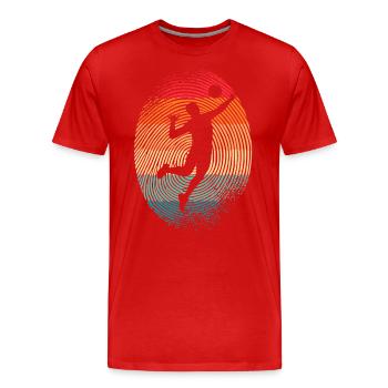 Volleyball Spieler Fingerabdruck Jungen Volleyball - Männer Premium Bio T-Shirt - Rot - Vorne - Damien (186cm)