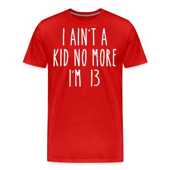 13 Year Old Official Teenager 13th Birthday Party - T-shirt bio Premium Homme - rouge - Devant - Damien (186cm)