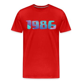 1986 Geburtstagsgeschenk Jahrgang 1986 Retro 1986 - Männer Premium Bio T-Shirt - Rot - Vorne - Damien (186cm)