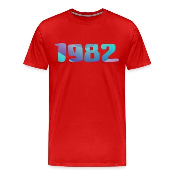 1982 Geburtstagsgeschenk Vintage 1982 Retro 1982 - Männer Premium Bio T-Shirt - Rot - Vorne - Damien (186cm)