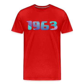 1963 Geburtstagsgeschenk Vintage 1963 Retro 1963 - Männer Premium Bio T-Shirt - Rot - Vorne - Damien (186cm)