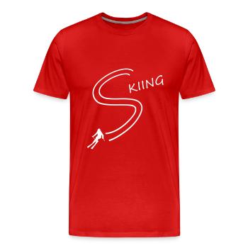 skiing Ski fahres - Männer Premium Bio T-Shirt - Rot - Vorne - Damien (186cm)