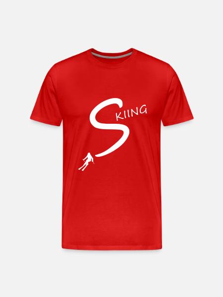 skiing - Männer Premium Bio T-Shirt - Rot
