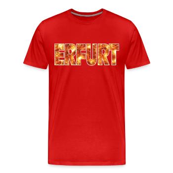 Erfurt - Männer Premium Bio T-Shirt - Rot - Vorne - Damien (186cm)