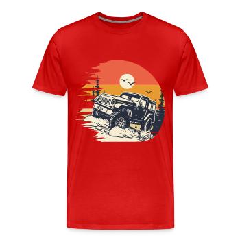 4x4 Offroad 4X4 Humor Offroad - Männer Premium Bio T-Shirt - Rot - Vorne - Damien (186cm)