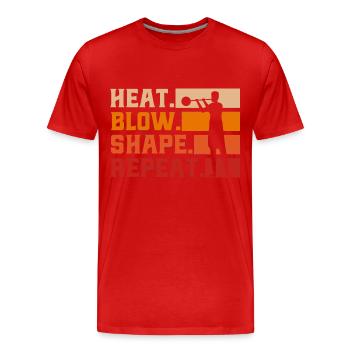 Souffleurs de verre Souffleurs de verre Souffleurs de verre Cadeau - T-shirt bio Premium Homme - rouge - Devant - Damien (186cm)