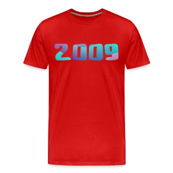 Geburtstagsgeschenk 2009 Jahrgang 2009 Retro 2009 - Männer Premium Bio T-Shirt - Rot - Vorne - Damien (186cm)