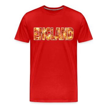 England - Men's Premium Organic T-Shirt - red - Front - Damien (186cm)