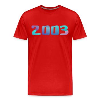 Geburtstagsgeschenk 2003 Jahrgang 2003 Retro 2003 - Männer Premium Bio T-Shirt - Rot - Vorne - Damien (186cm)