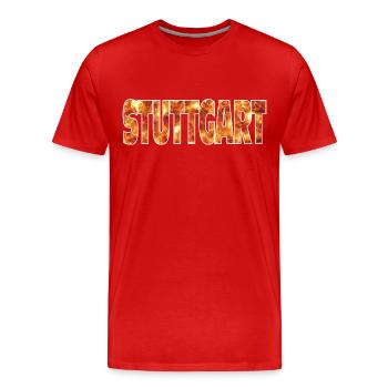 Stuttgart - Men's Premium Organic T-Shirt - red - Front - Damien (186cm)