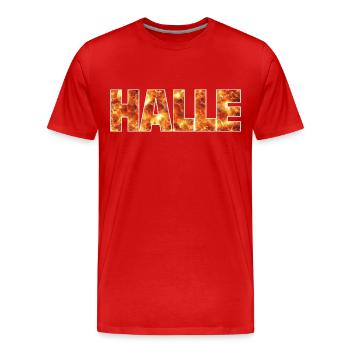 Hall - Men's Premium Organic T-Shirt - red - Front - Damien (186cm)
