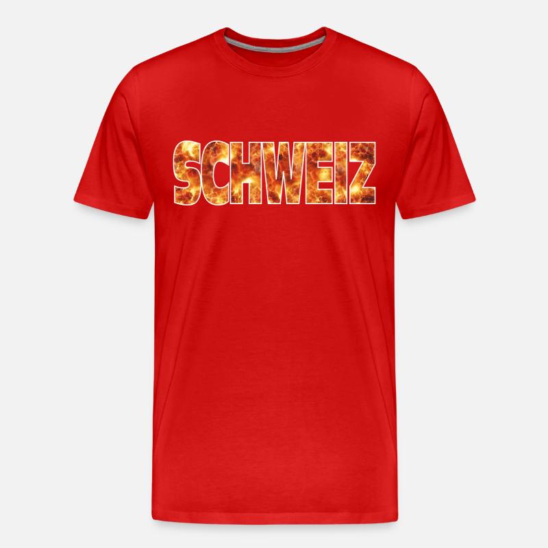 Schweiz - Männer Premium Bio T-Shirt - Rot