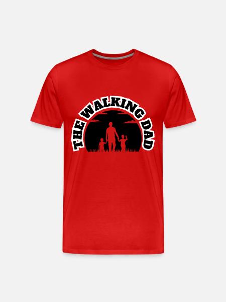 The Walking Dad² 2 Sons Zwart - Mannen premium biologisch T-shirt - rood