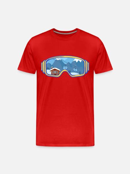 Ski Google, Snowboard, Skifahrer - Männer Premium Bio T-Shirt - Rot