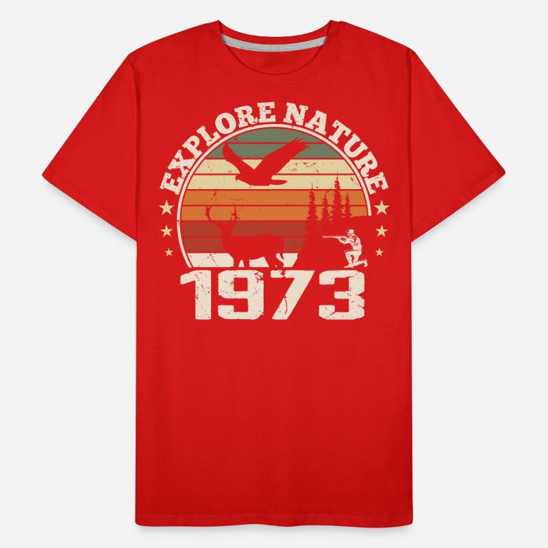 1973 Klassisches Jäger-Jubiläumsgeschenk 1973 Männer Premium Bio T-Shirt