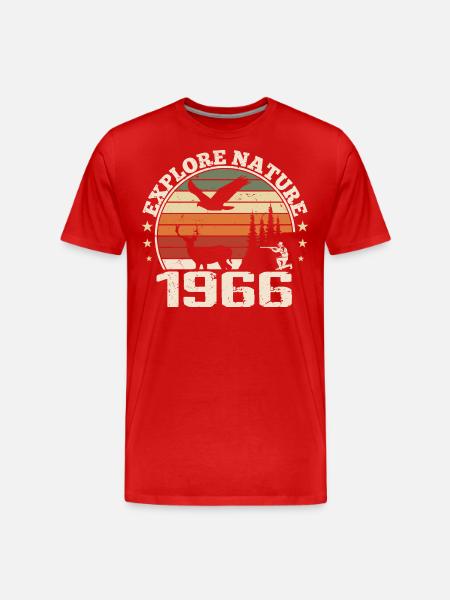 1966 Klassisches Jäger-Jubiläumsgeschenk 1966 - Männer Premium Bio T-Shirt - Rot