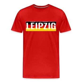 LEIPZIG DRAPEAU DE L’ALLEMAGNE DRAPEAU ALLEMAGNE - T-shirt bio Premium Homme - rouge - Devant - Damien (186cm)