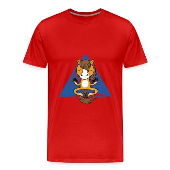 Meditation Horse (Pferd) - Männer Premium Bio T-Shirt - Rot - Vorne - Damien (186cm)