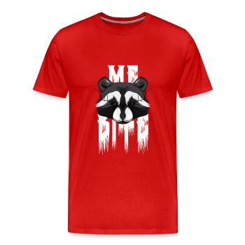 I bite raccoon - Men's Premium Organic T-Shirt - red - Front - Damien (186cm)