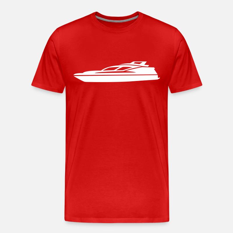 Motorboot - Männer Premium Bio T-Shirt - Rot