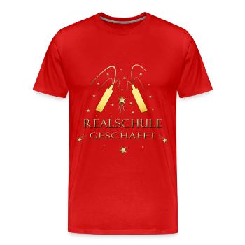 Realschule geschafft Realschulabschluss - Männer Premium Bio T-Shirt - Rot - Vorne - Damien (186cm)
