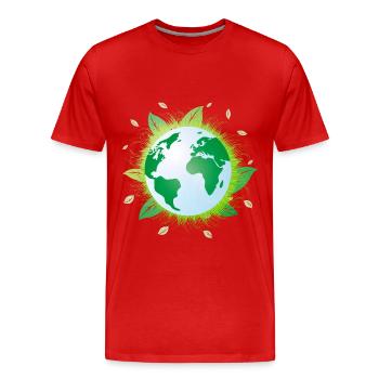 Sauver et protéger la planète terre ! - T-shirt bio Premium Homme - rouge - Devant - Damien (186cm)