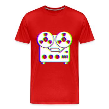 EDM Trikolor - Tonbandgerät - Glitch - Rave-Stil - Männer Premium Bio T-Shirt - Rot - Vorne - Damien (186cm)