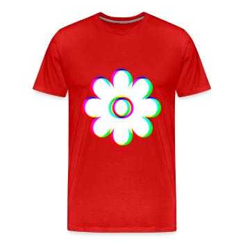 EDM Tricolore - Blossom 2 - Glitch - Style Rave - T-shirt bio Premium Homme - rouge - Devant - Damien (186cm)