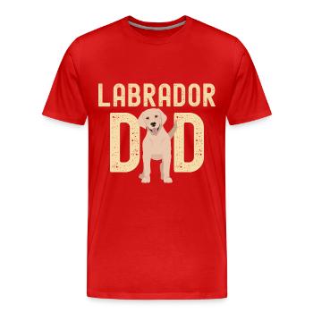 Labrador Papa papa Labrador Amoureux - T-shirt bio Premium Homme - rouge - Devant - Damien (186cm)