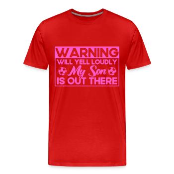 Fußball Mama Sohn Mutter Geschenk - Männer Premium Bio T-Shirt - Rot - Vorne - Damien (186cm)
